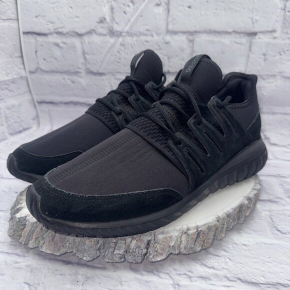adidas Tubular Radial Core Black Running Shoes Men's Size 12.5 Sneakers EUC - Picture 1 of 10